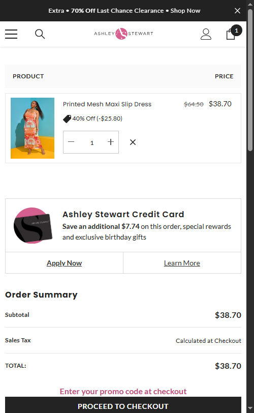 Ashley Stewart — Mobile Cart