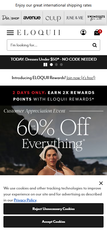 Eloquii — Mobile Homepage